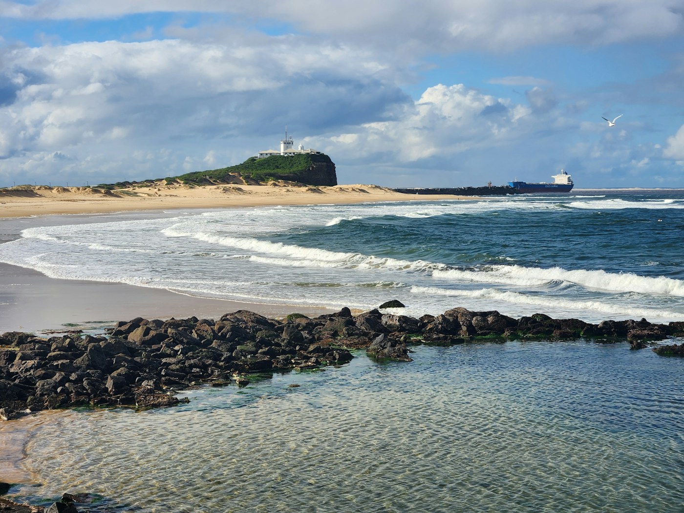 Newcastle coastline and city skyline